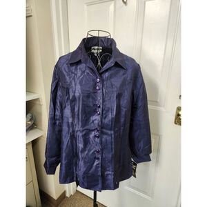 Vintage Maggie Sweet Blouse Dark Blue NWT